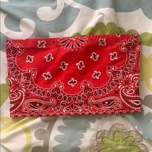 Red paisley bandeau